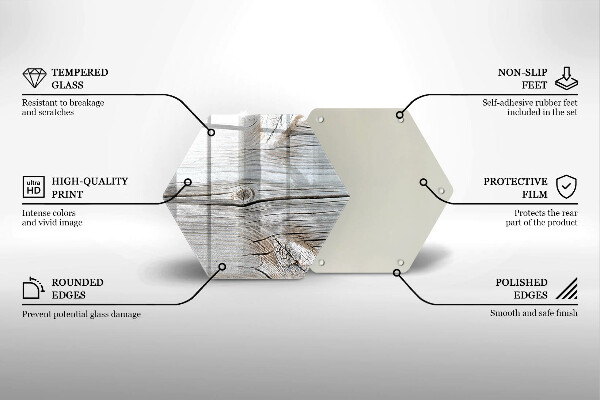 Tabla de cortar de vidrio Estructura de madera brillante