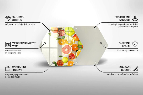 Tabla de cortar de vidrio Frutas cítricas