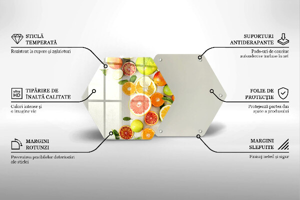 Tabla de cortar de vidrio Frutas cítricas