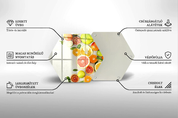 Tabla de cortar de vidrio Frutas cítricas