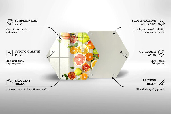 Tabla de cortar de vidrio Frutas cítricas