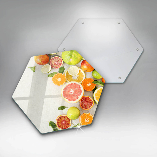 Tabla de cortar de vidrio Frutas cítricas