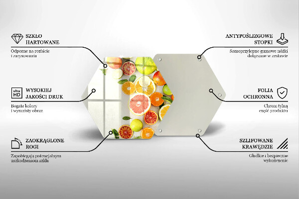 Tabla de cortar de vidrio Frutas cítricas