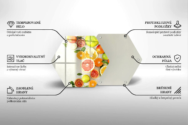 Tabla de cortar de vidrio Frutas cítricas