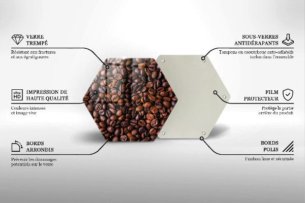 Tabla de cortar de vidrio Granos de café