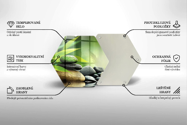 Tabla de cortar de vidrio Piedras de bambú zen