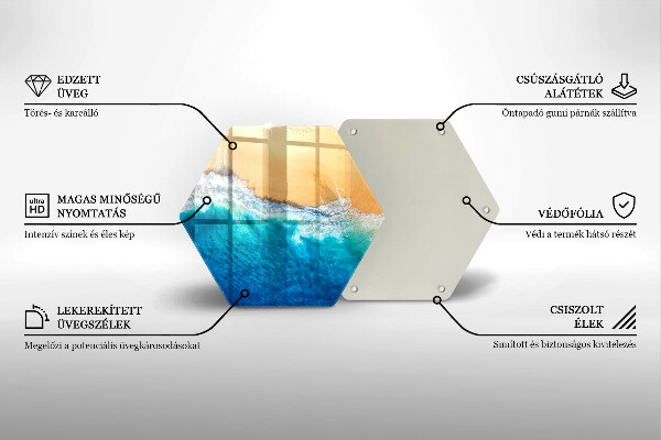 Tabla de cortar de vidrio Playa y mar