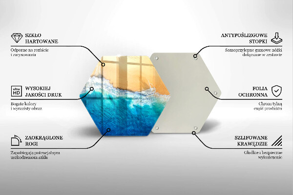 Tabla de cortar de vidrio Playa y mar
