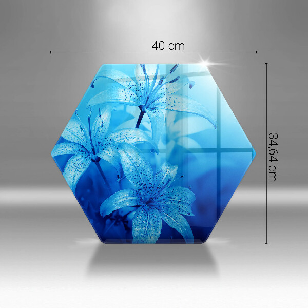 Tabla de cortar de vidrio Flores azules