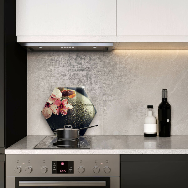 Tabla de cortar de vidrio Flores piedras zen