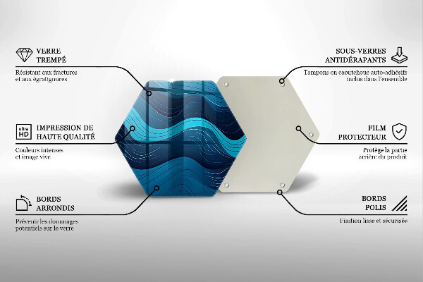 Tabla de cortar de vidrio Ondas abstractas