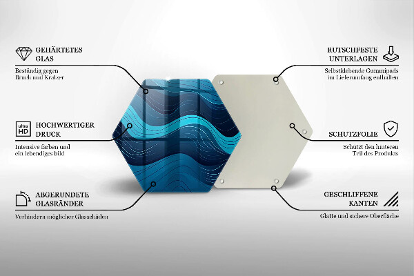 Tabla de cortar de vidrio Ondas abstractas