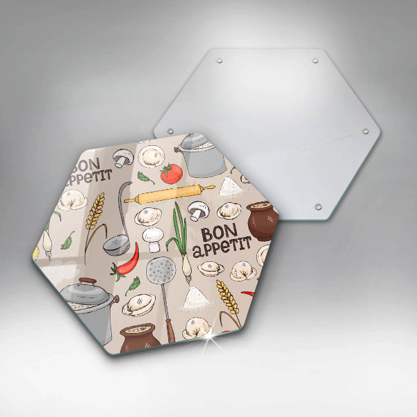 Tabla de cortar de vidrio Ilustración de cocina