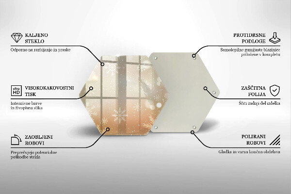 Tabla de cortar de vidrio Copos de nieve