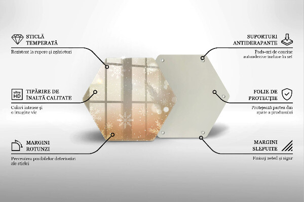 Tabla de cortar de vidrio Copos de nieve