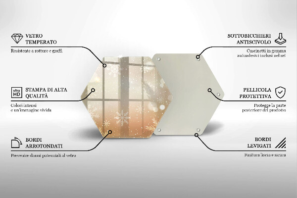 Tabla de cortar de vidrio Copos de nieve