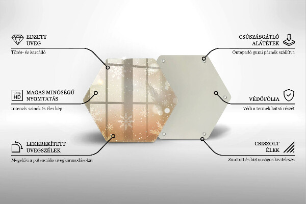 Tabla de cortar de vidrio Copos de nieve