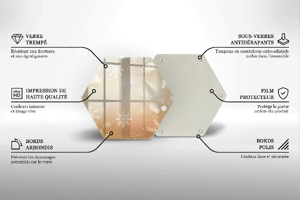 Tabla de cortar de vidrio Copos de nieve