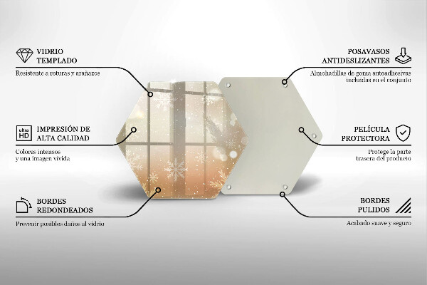 Tabla de cortar de vidrio Copos de nieve