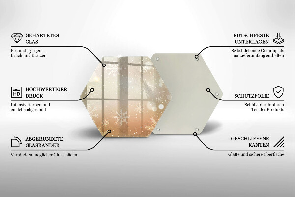 Tabla de cortar de vidrio Copos de nieve