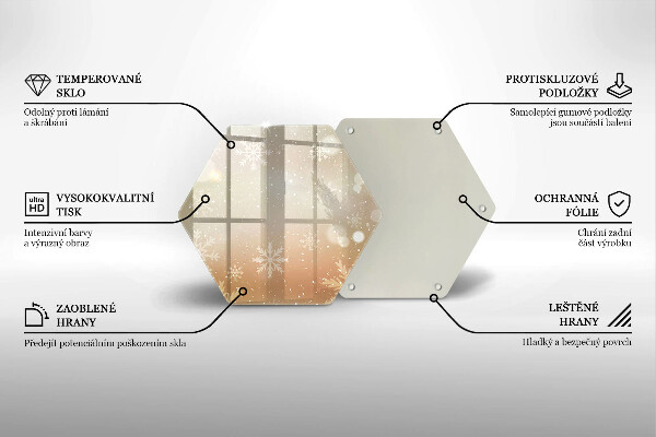 Tabla de cortar de vidrio Copos de nieve