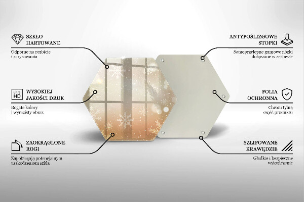 Tabla de cortar de vidrio Copos de nieve