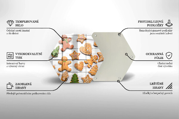 Tabla de cortar de vidrio Pan de jengibre navideño