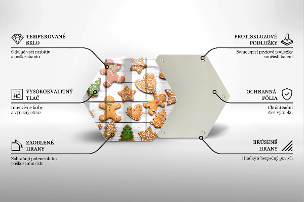 Tabla de cortar de vidrio Pan de jengibre navideño
