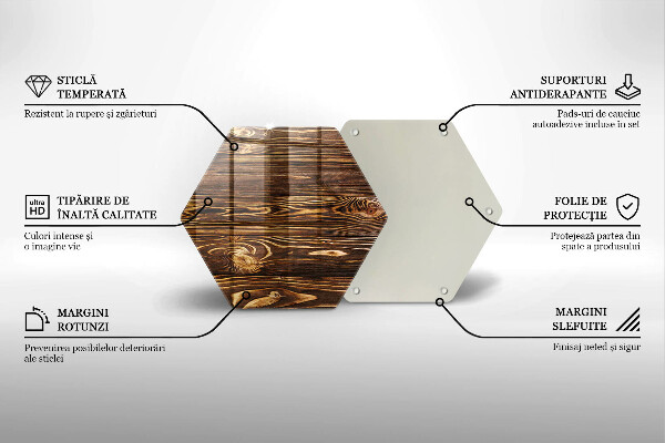 Tabla de cortar de vidrio Textura de madera