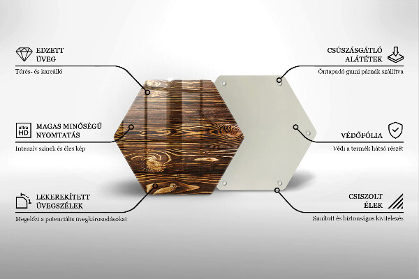 Tabla de cortar de vidrio Textura de madera