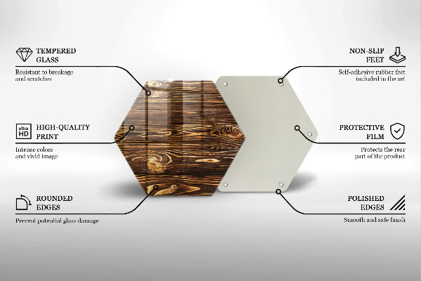 Tabla de cortar de vidrio Textura de madera