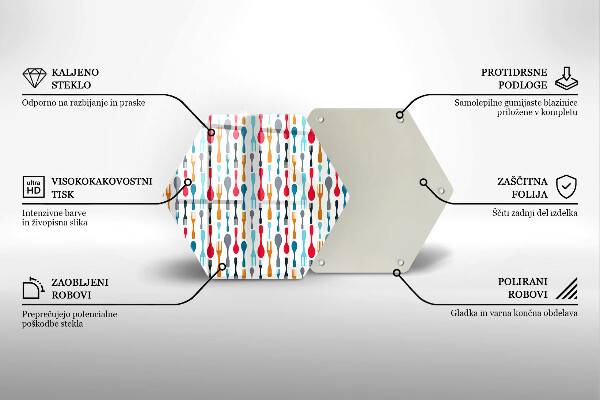 Tabla de cortar de vidrio Ilustración de cuchara