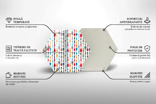 Tabla de cortar de vidrio Ilustración de cuchara