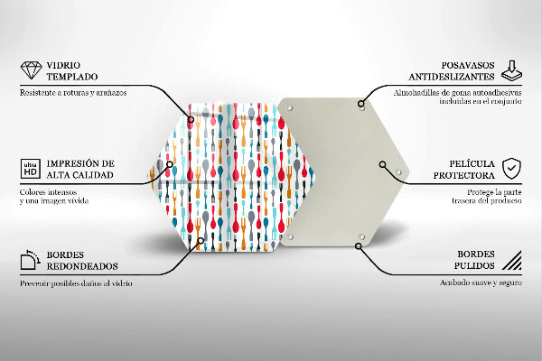 Tabla de cortar de vidrio Ilustración de cuchara