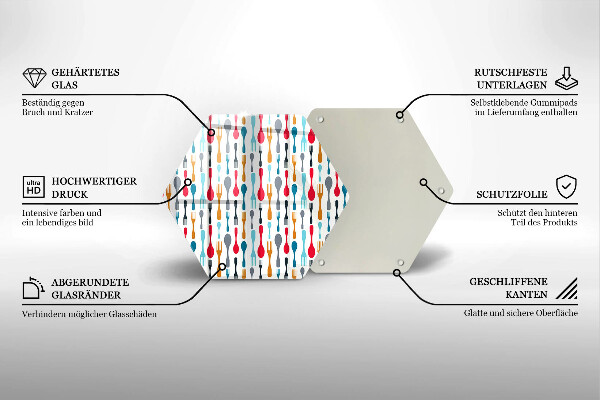 Tabla de cortar de vidrio Ilustración de cuchara