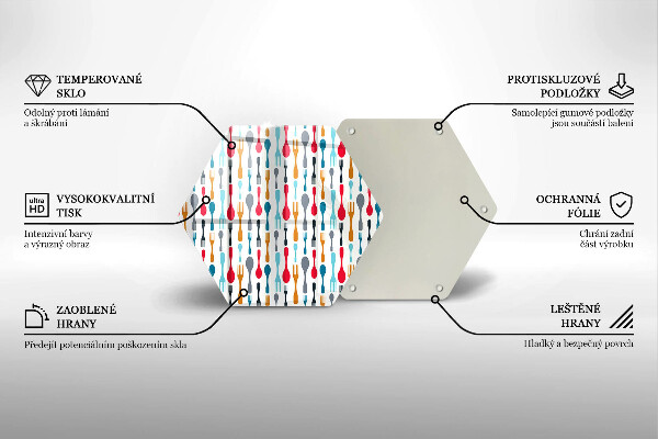 Tabla de cortar de vidrio Ilustración de cuchara