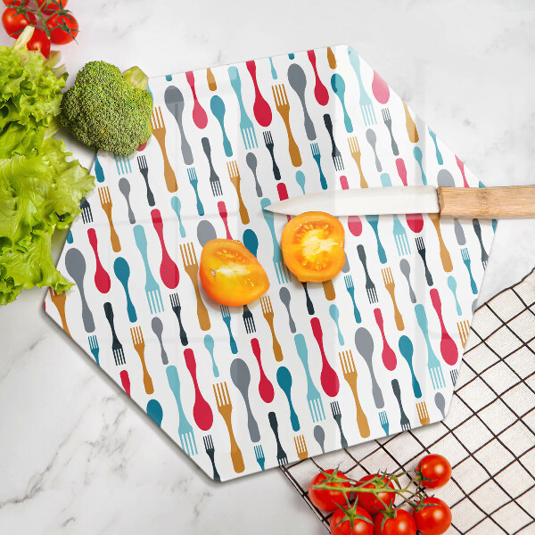 Tabla de cortar de vidrio Ilustración de cuchara