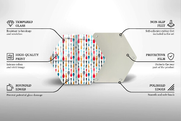 Tabla de cortar de vidrio Ilustración de cuchara