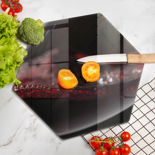 Tabla de cortar de vidrio Vino tinto en una copa