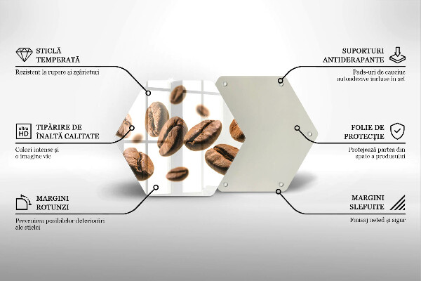 Tabla de cortar de vidrio Granos de café