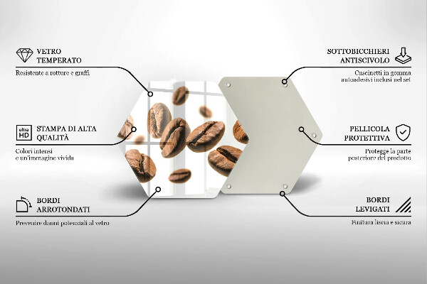 Tabla de cortar de vidrio Granos de café