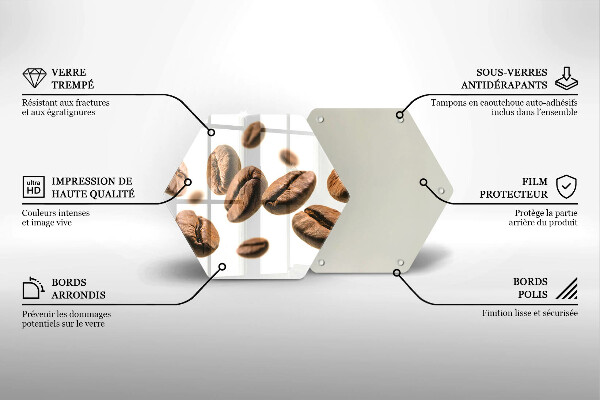 Tabla de cortar de vidrio Granos de café