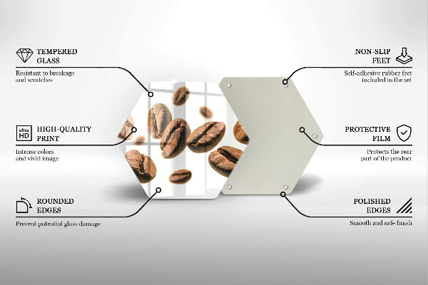 Tabla de cortar de vidrio Granos de café