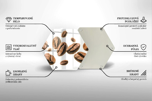 Tabla de cortar de vidrio Granos de café