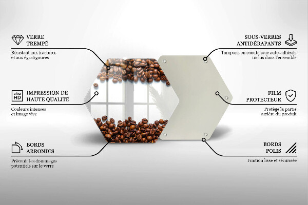 Tabla de cortar de vidrio Granos de café