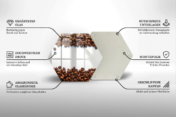 Tabla de cortar de vidrio Granos de café