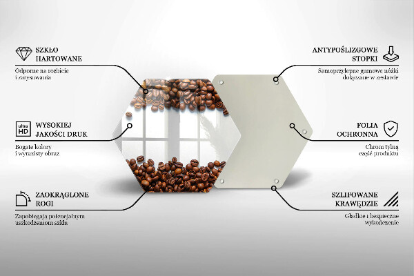 Tabla de cortar de vidrio Granos de café