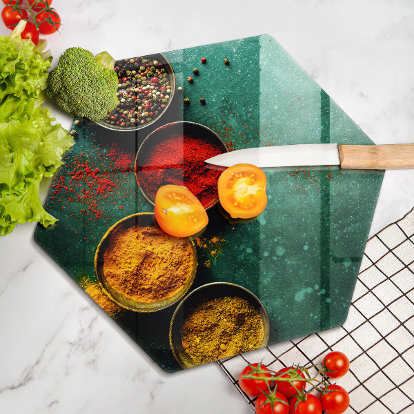 Tabla de cortar de vidrio Especias orientales