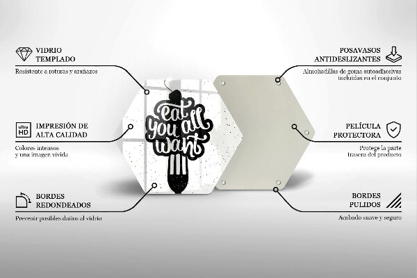 Tabla de cortar de vidrio Eat all you want