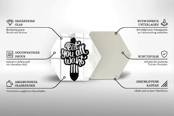 Tabla de cortar de vidrio Eat all you want